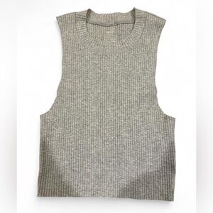 Aerie Gray Ribbed Sleeveless Top